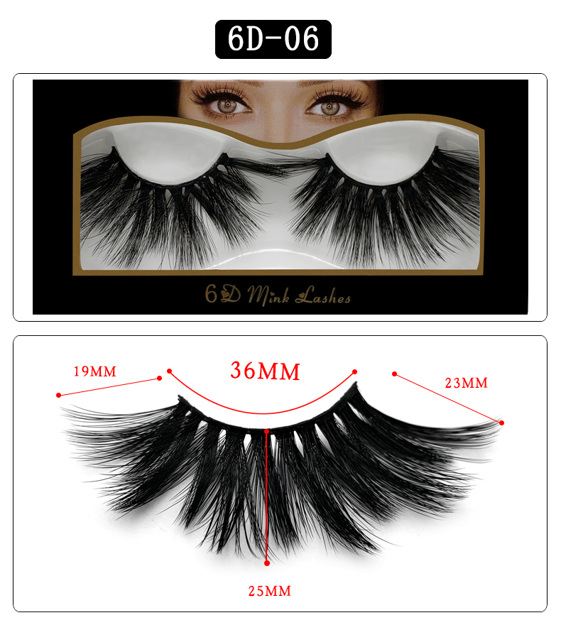Newest 25mm 3D Mink Eyelashes Makeup 6D Mink Lashes Soft Natural Thick False Eyelash Extension with Pack High Quality 25mm Faux Mink Lashes