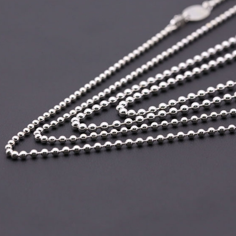 925 sterling silver handmade jewelry antique silver American European designer ball chain necklace all-match for men & women nice gift
