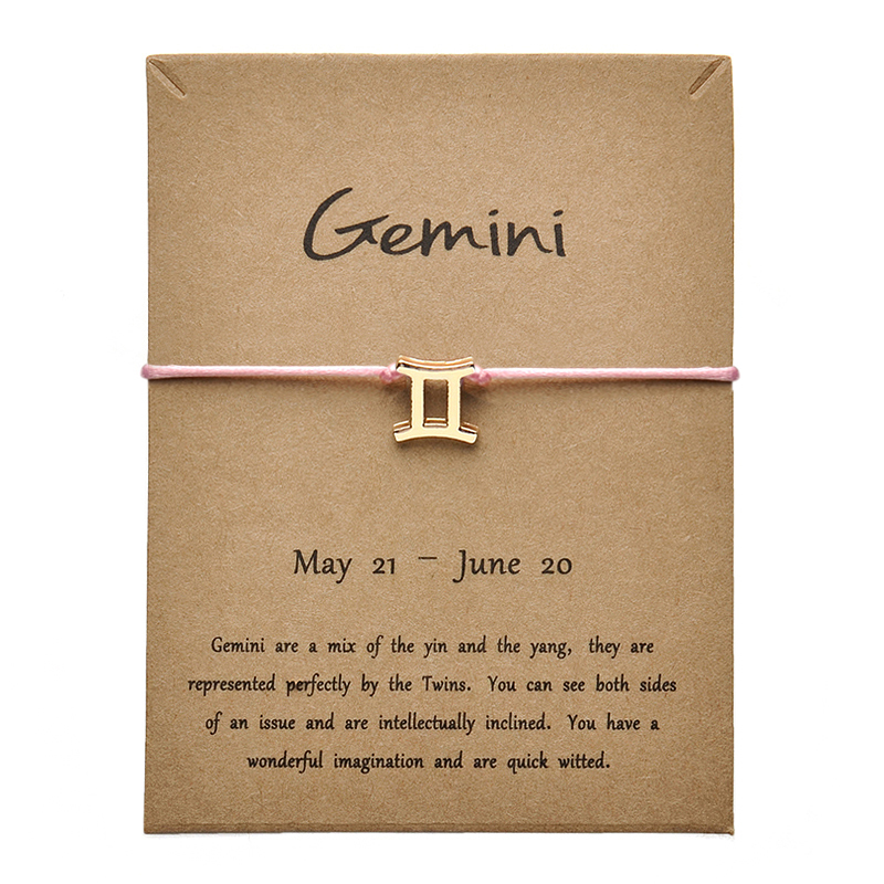 Pink Colors Gold Card Fashion Jewelry 12 Constellations Zodiac Woven Bracelet Bangles For Women
Pink Colors Gold Card Fashion Jewelry 12 Constellations Zodiac Woven Bracelet Bangles For Women