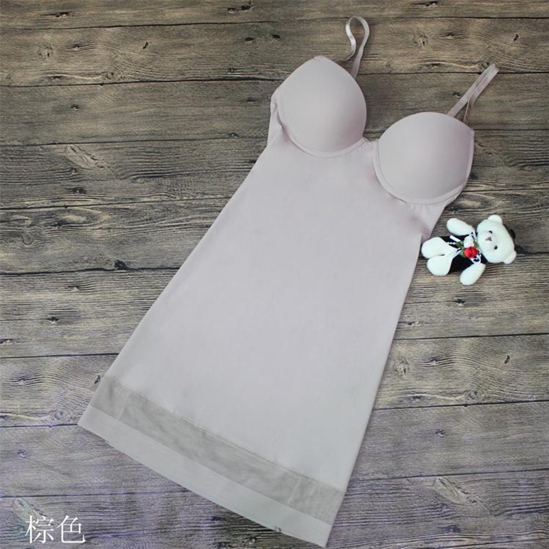 Women Sexy Padded Underwire Cups One-Piece Comfort Tummy Control Slip Dress Butt Lifter Underwear Bodyshaper Slimming Shapewear Black Nude