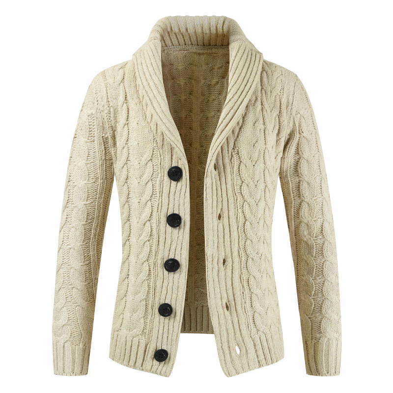 Fall/winter 2019 new coat European trade sweater men's new cardigan thickened long sleeve sweater tide DL159, Beige
Fall/winter 2019 new coat European trade sweater men's new cardigan thickened long sleeve sweater tide DL159, Beige