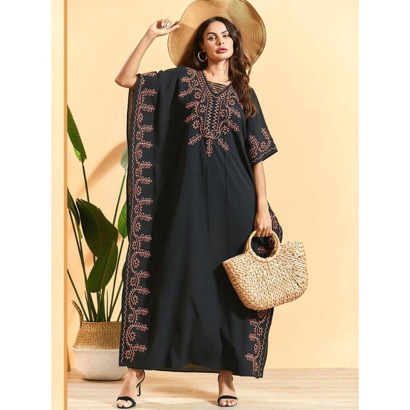 summer floral embroidery abaya batwing mid sleeve maxi dress for women african dashiki ramadan kaftan robe EID gown VKDR2150
summer floral embroidery abaya batwing mid sleeve maxi dress for women african dashiki ramadan kaftan robe EID gown VKDR2150