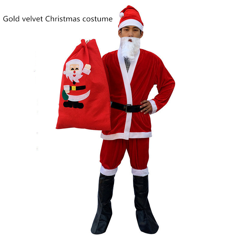 Adult Santa Claus Costume Set Plush Father Mother Fancy Dress Xmas Cosplay Props Jacket Bearded Belt Hat Christmas Set kerst
Adult Santa Claus Costume Set Plush Father Mother Fancy Dress Xmas Cosplay Props Jacket Bearded Belt Hat Christmas Set kerst