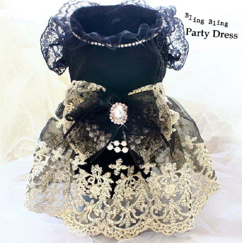Free shipping handmade dog clothes Embroidery fabric resplendent gemstone flowers lace dog dresses party all season for pet cat, Black
Free shipping handmade dog clothes Embroidery fabric resplendent gemstone flowers lace dog dresses party all season for pet cat, Black