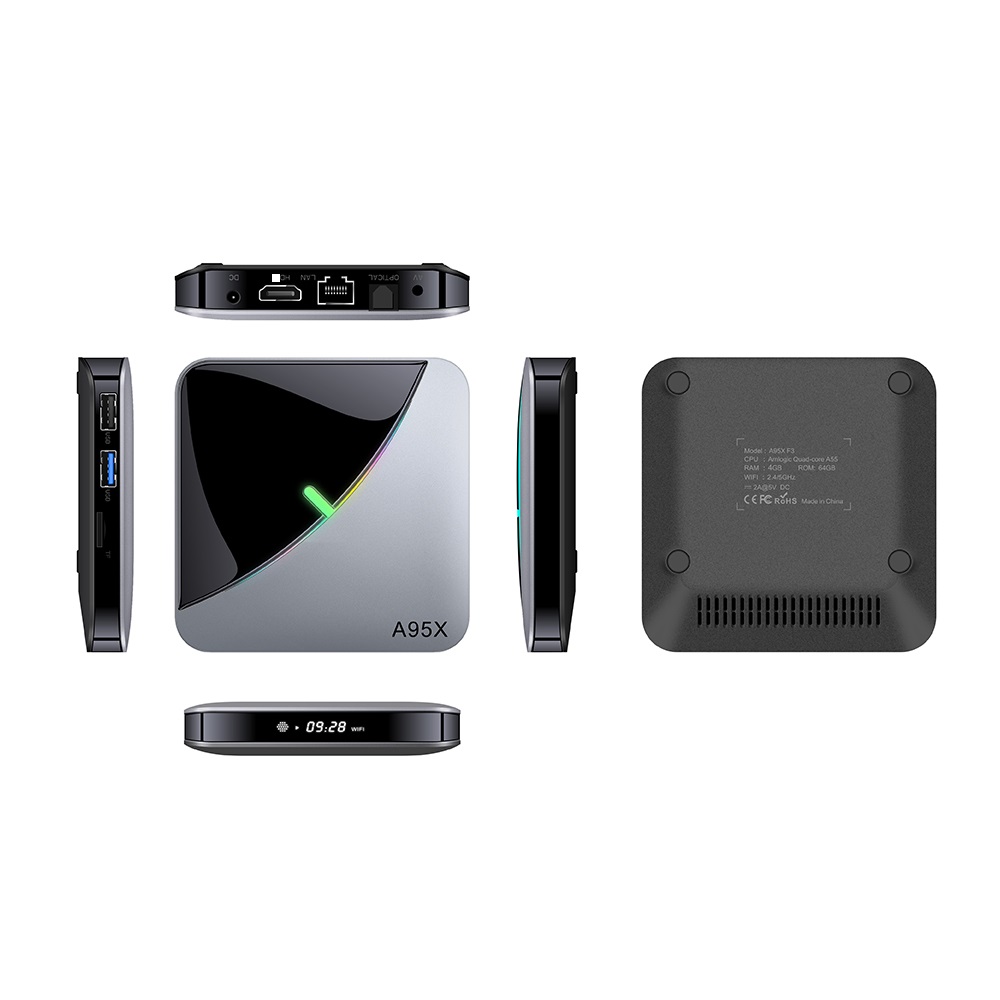 A95X F3 Air RGB Light TV Box Amlogic S905X3 Android 9.0 2GB 16GB Dual Wifi A95XF3 X3