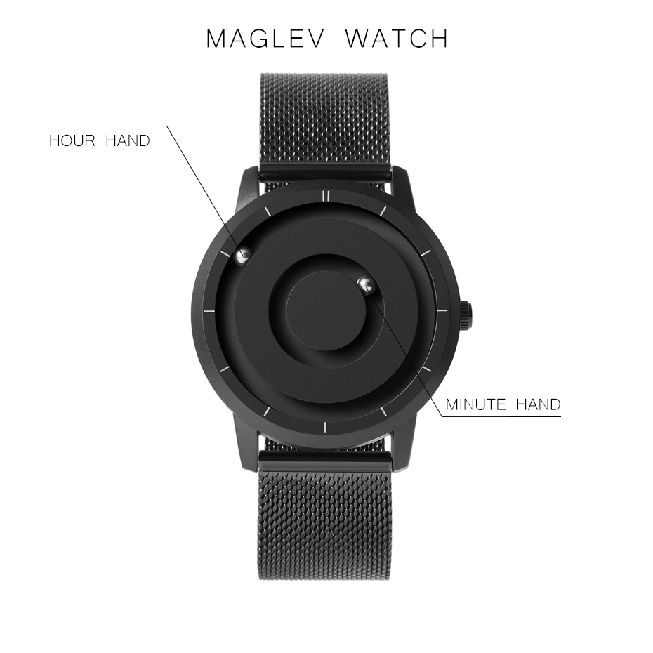 EUTOUR New Innovative Blue Gold Magnetic Metal Multifunctional Watch Men's Fashion Sports Quartz Watch Simple Men's Watch CX200805