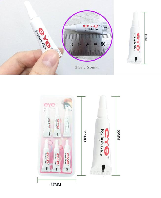 Doradosun 6 Pcs Fack Eyelsh Glue Makeup Adhesive False Eyelash Glue Clear-white Dark-black Waterproof Eye Lash Cosmetic Tools