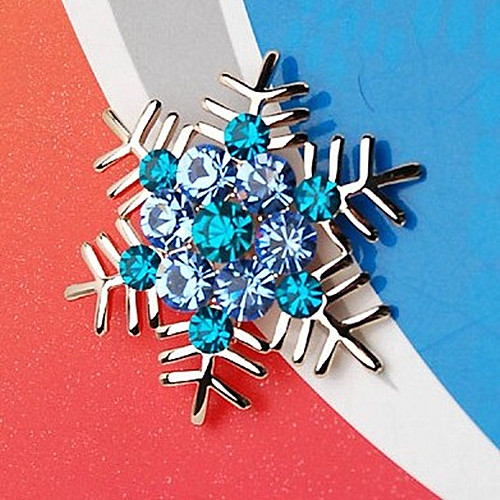 Rhinestone Crystal Diamante Snowflake Brooch