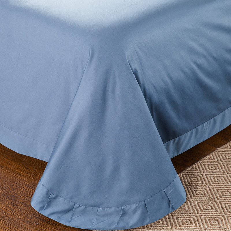 100% Egypt Cotton Coffee Bule Embroidery Oriental Bedding set King Queen size Bed set Duvet cover Bedsheet Pillowcases