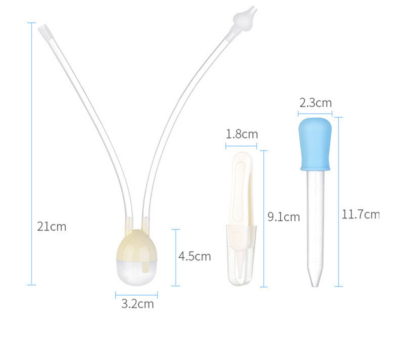 3pcs/Set Newborn Baby Safety Nose Cleaner Kids Vacuum Suction Nasal Aspirator Set Infants Medicine Dropper Accessories Baby Care