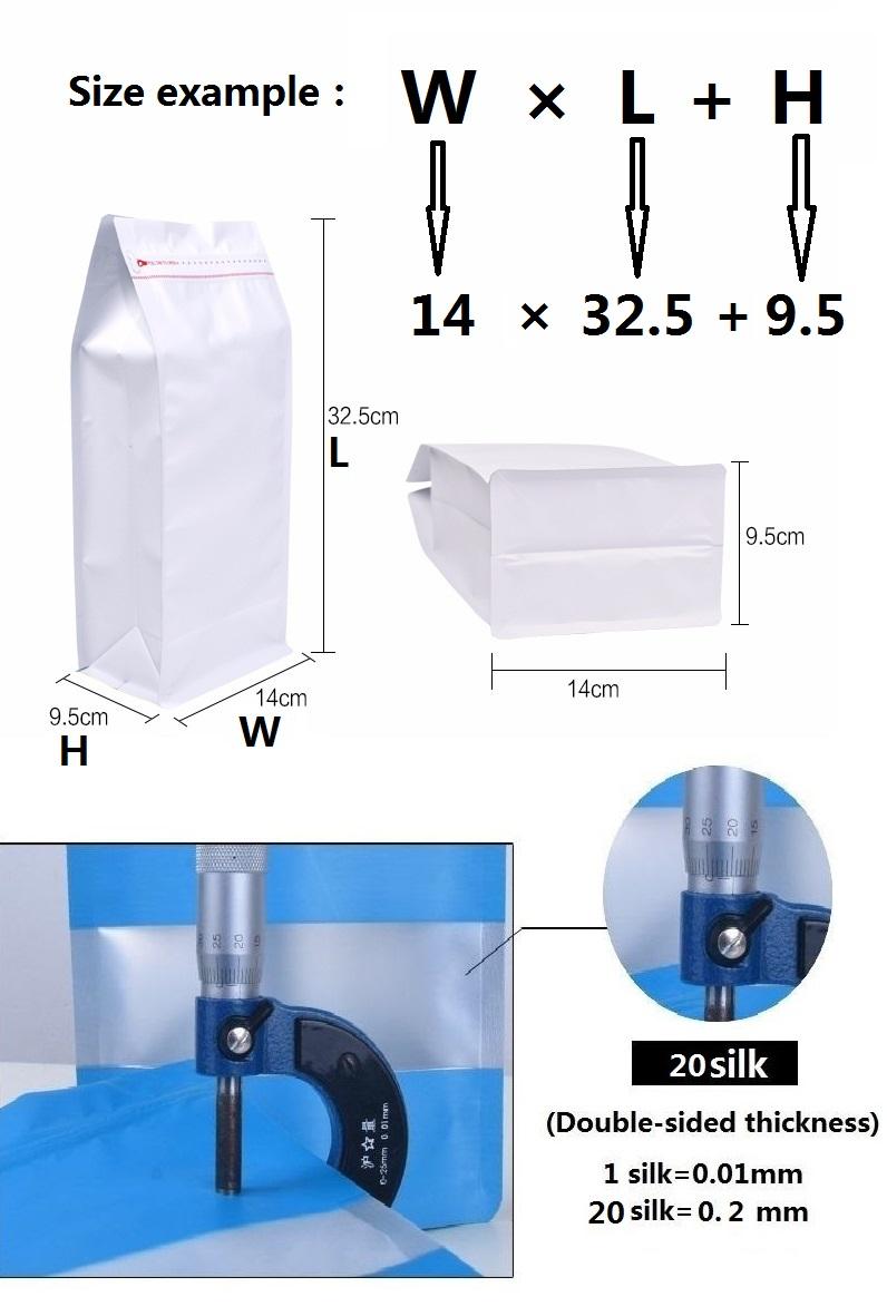 100PCS 20Silk Aluminum Coated Octagonal Sealed Food Bag Foil Packaging Translucent
