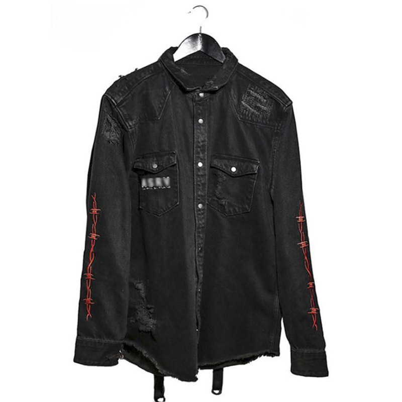 E-BAIHUI 2021 Mens Hip Pop Jacket Streetwear Jeans Embroidery Denim Jacket Cross Gat Kleding Katoen Jeans Printed Jacket G-2, Black
E-BAIHUI 2021 Mens Hip Pop Jacket Streetwear Jeans Embroidery Denim Jacket Cross Gat Kleding Katoen Jeans Printed Jacket G-2, Black