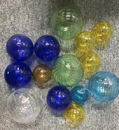 CE UL Certificate Interior Light Art Decoration Blue and White Color Modern Hand Blown Glass Chandelier Bubble Lighting with LED Blubs