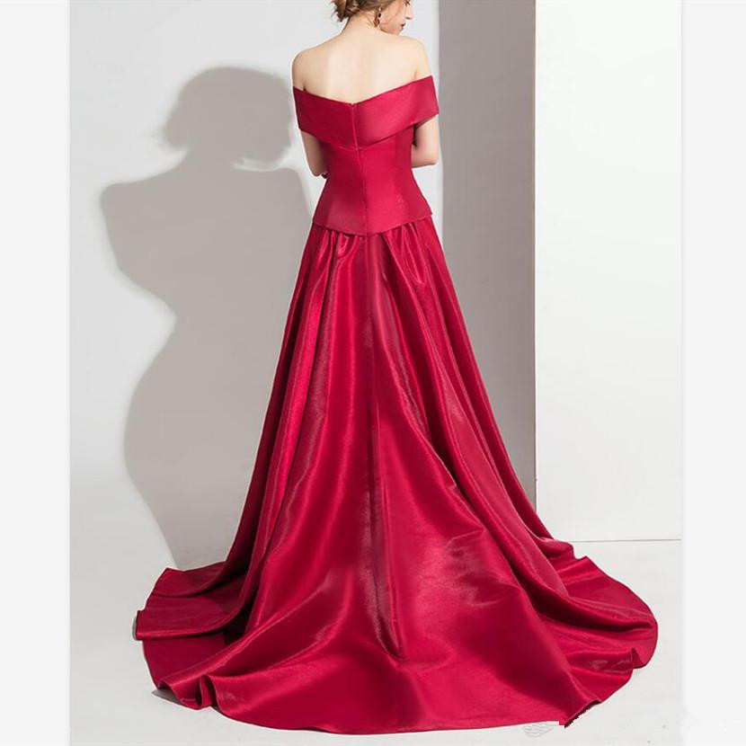 Dark Red 2020 Jumpsuits Prom Dresses Off The Shoulder Evening Gowns One Shoulder Women Formal Pants Party Dress