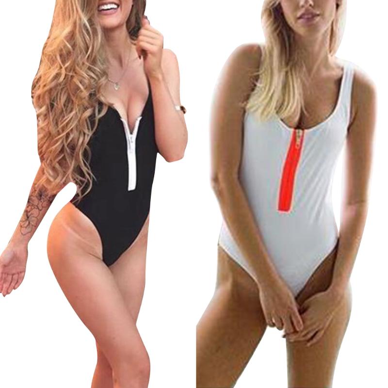 Women Low-cut One-piece Bathing Suit Backless Color Block Swimsuit Mid Waist Zipper Closure Bikini
Women Low-cut One-piece Bathing Suit Backless Color Block Swimsuit Mid Waist Zipper Closure Bikini