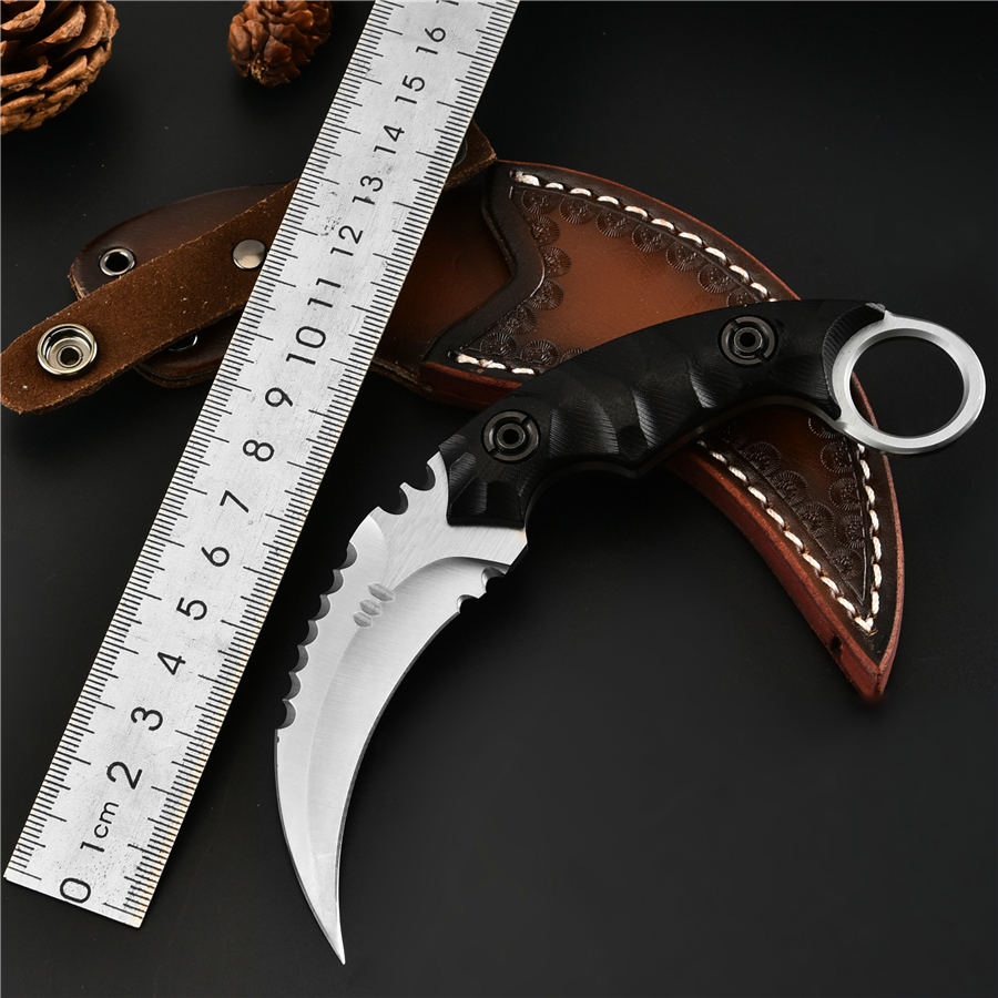 440C Steel knife blades folding pocket fixed blade knives hunting knife survival EDC karambits utility claw knife outdoor tactical G10 hilt
440C Steel knife blades folding pocket fixed blade knives hunting knife survival EDC karambits utility claw knife outdoor tactical G10 hilt