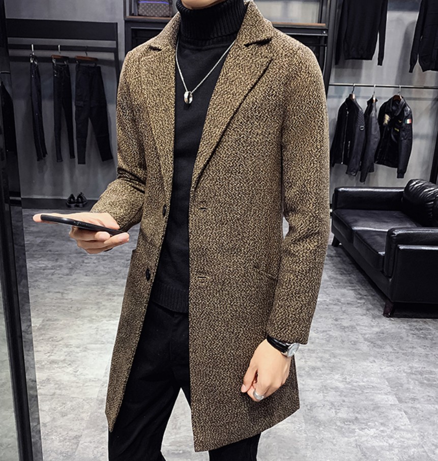 Men's Fine Wool Blend Solid Color Trench Coats Casual Business Stand Collar Woolen Coats Male Slim Windbreaker Coat Men Jackets, Khaki
Men's Fine Wool Blend Solid Color Trench Coats Casual Business Stand Collar Woolen Coats Male Slim Windbreaker Coat Men Jackets, Khaki