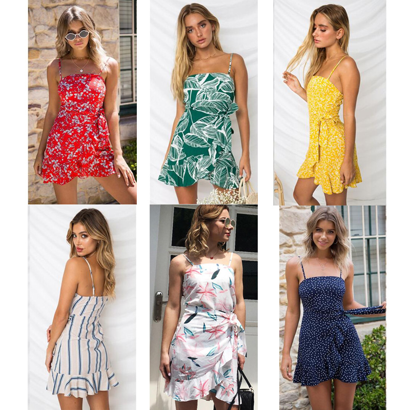 Women Skirt Braces Skirts Chiffon Slip dress Sexy Beach holiday Irregular Short Skirt Leaf Print Cute One Piece Mini Skirts Summer Dress, S-1905
Women Skirt Braces Skirts Chiffon Slip dress Sexy Beach holiday Irregular Short Skirt Leaf Print Cute One Piece Mini Skirts Summer Dress, S-1905