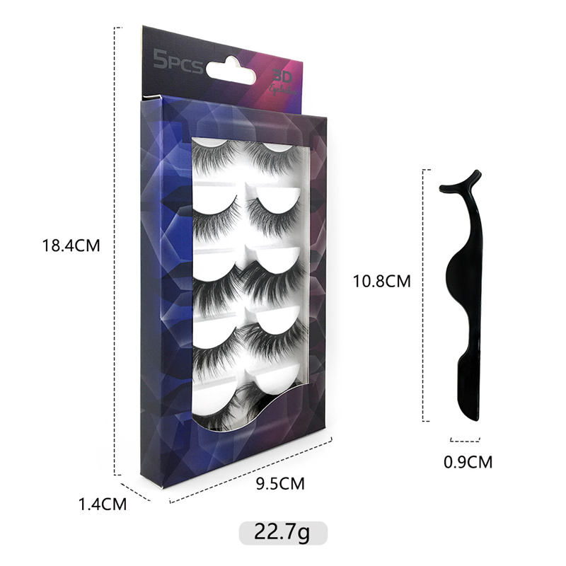5 Pairs Lashes 3D Mink Hair False Eyelashes Natural Long Thick Eye Lashes Wispy Fluppy Makeup Beauty Eyelash Extension Tools