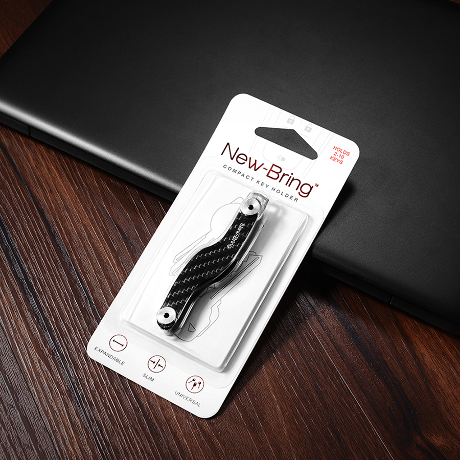 Newbring Carbon Fiber Key Organizer Car Key Holder Chain Smart Key Wallets Ring Y19052202