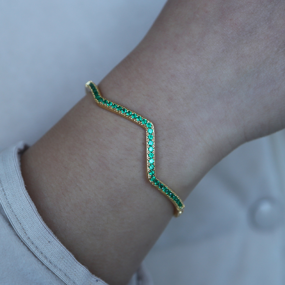 women colorful stack bangle bracelet 2024 new fashion jewelry micro pave cz 1 raw band high quality gold plated fashion bracelet