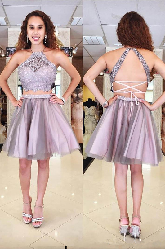 Two Pieces Light Purple Homecoming Dresses Halter Neck Sleeveless Backless Short A-line Lace Tulle Cocktail Dresses 58, Burgundy
Two Pieces Light Purple Homecoming Dresses Halter Neck Sleeveless Backless Short A-line Lace Tulle Cocktail Dresses 58, Burgundy