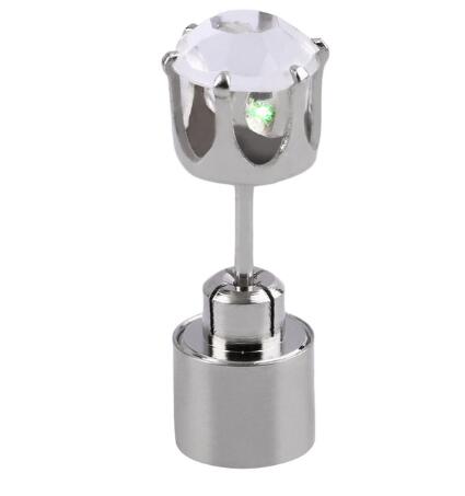 Party Decoration Light Up LED Earrings Christmas Studs Flashing Blinking Stainless Steel Dance Accessories Supplies Gift