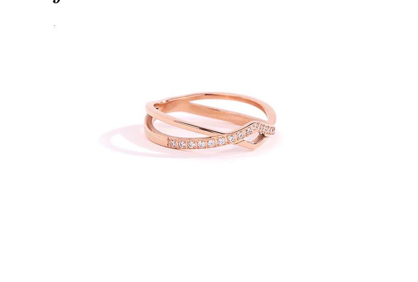 Double row inlaid stone Fashion Ring Jewelry index finger tail ring zircon ring