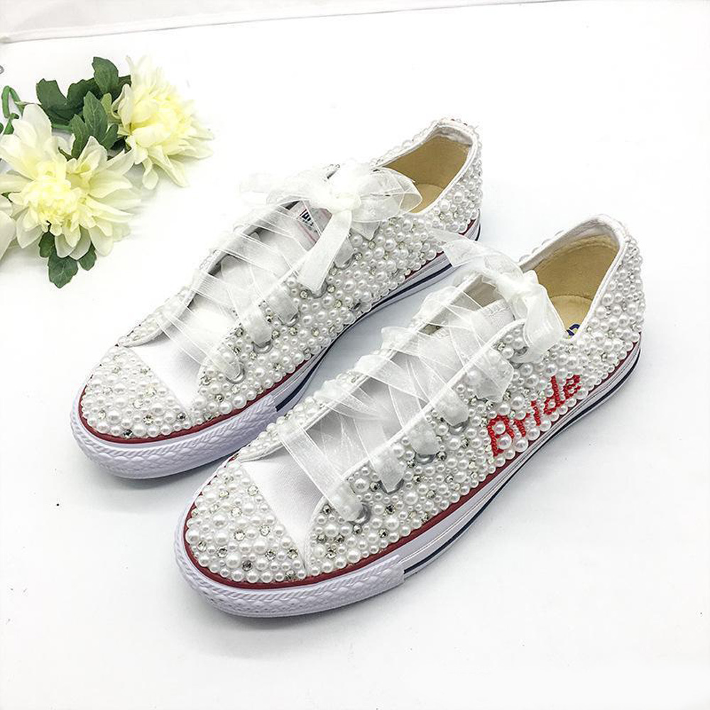 Fashion Handmade Crystals Pearls Wedding Shoes Sneakers Bridal flat Shoes Canvas plimsoll bridesmaid Sneaker shoes size 34-44, Black
Fashion Handmade Crystals Pearls Wedding Shoes Sneakers Bridal flat Shoes Canvas plimsoll bridesmaid Sneaker shoes size 34-44, Black