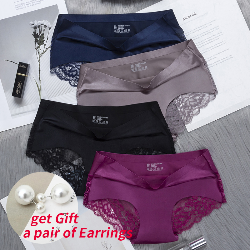 BZEL 3 Pieces/lot Women Sexy Panties Breathable Transparent Underwear Lace Panties Women's Silky Briefs Seamless 5Colors, Blue blue grey
BZEL 3 Pieces/lot Women Sexy Panties Breathable Transparent Underwear Lace Panties Women's Silky Briefs Seamless 5Colors, Blue blue grey