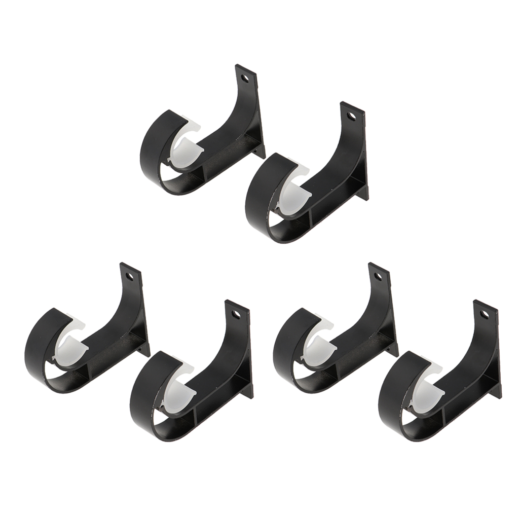 6 pieces aluminum alloy curtain brackets rod holder hardware heavy duty