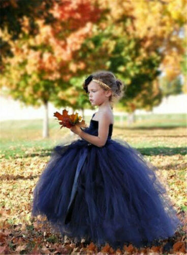 Puffy Royal Blue Flower Girls Dresses Tulle One Shoulder Kids Teens Pageant Gowns Birthday Party Dress For Wedding Cooktail Gown