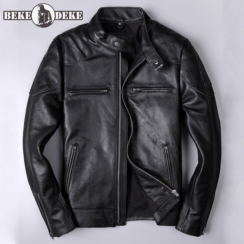 Autumn Punk Motorcycle Jackets Male Slim Fit Zipper Stand Collar Genuine Leather Jacket Coat Men Tops Streetwear Retro Outerwear, Black
Autumn Punk Motorcycle Jackets Male Slim Fit Zipper Stand Collar Genuine Leather Jacket Coat Men Tops Streetwear Retro Outerwear, Black