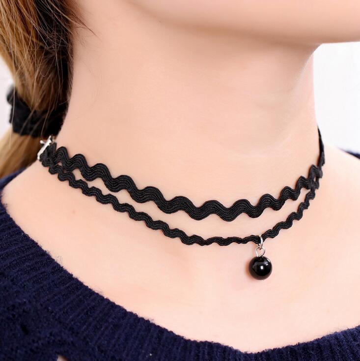 Gothic choker collar necklace women's lace necklace clavicle chain DJN220 mix order Chokers jewelry