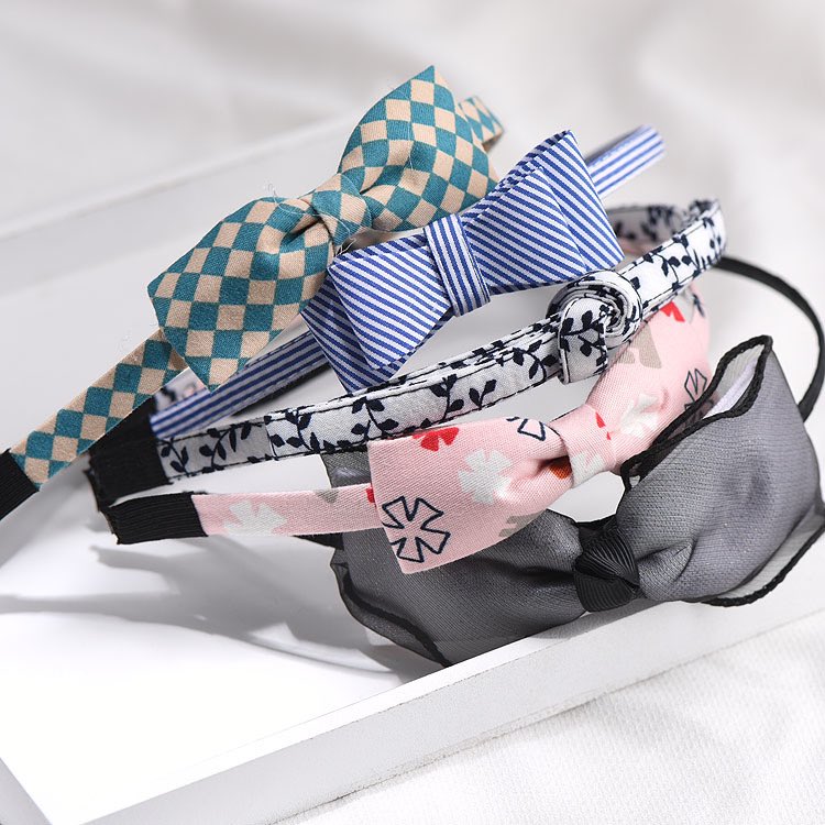 Cute Girls Fabric Japanese Floral Bow Hair Band Headband Fields And Gardens Hairbands Random Style