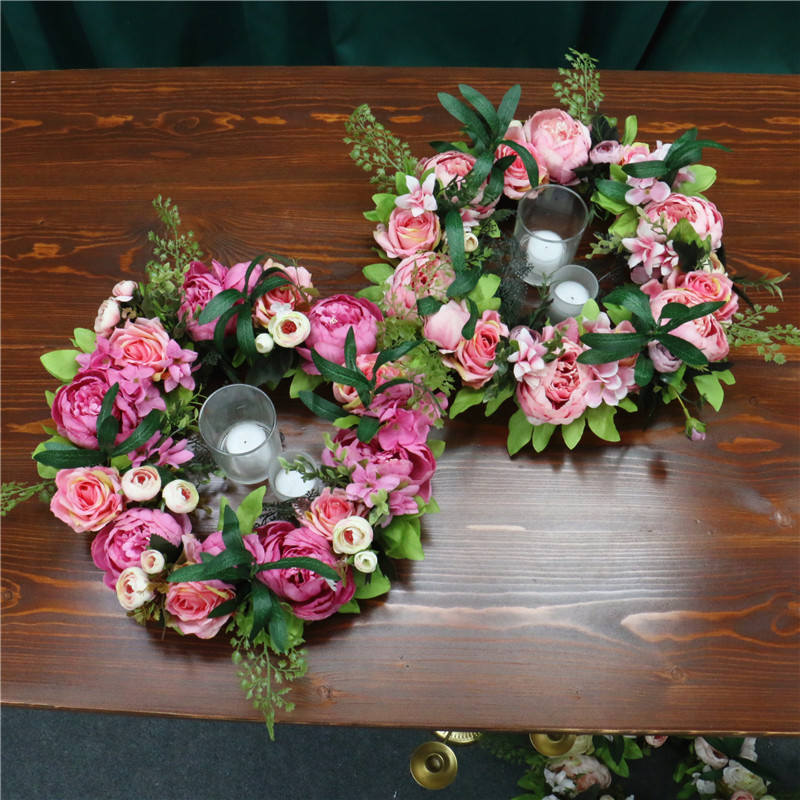 Decorative Flowers & Wreaths Artificial Wreath Door Threshold Flower DIY Wedding Home Living Room Party Pendant Wall Decor Christmas Garland
