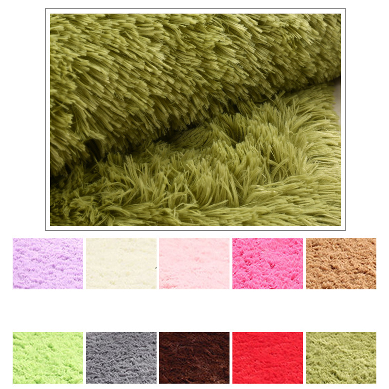 New 16 Color washed silk hair non-slip carpet living room coffee table blanket Bedroom bedside mat yoga rugs solid color plush