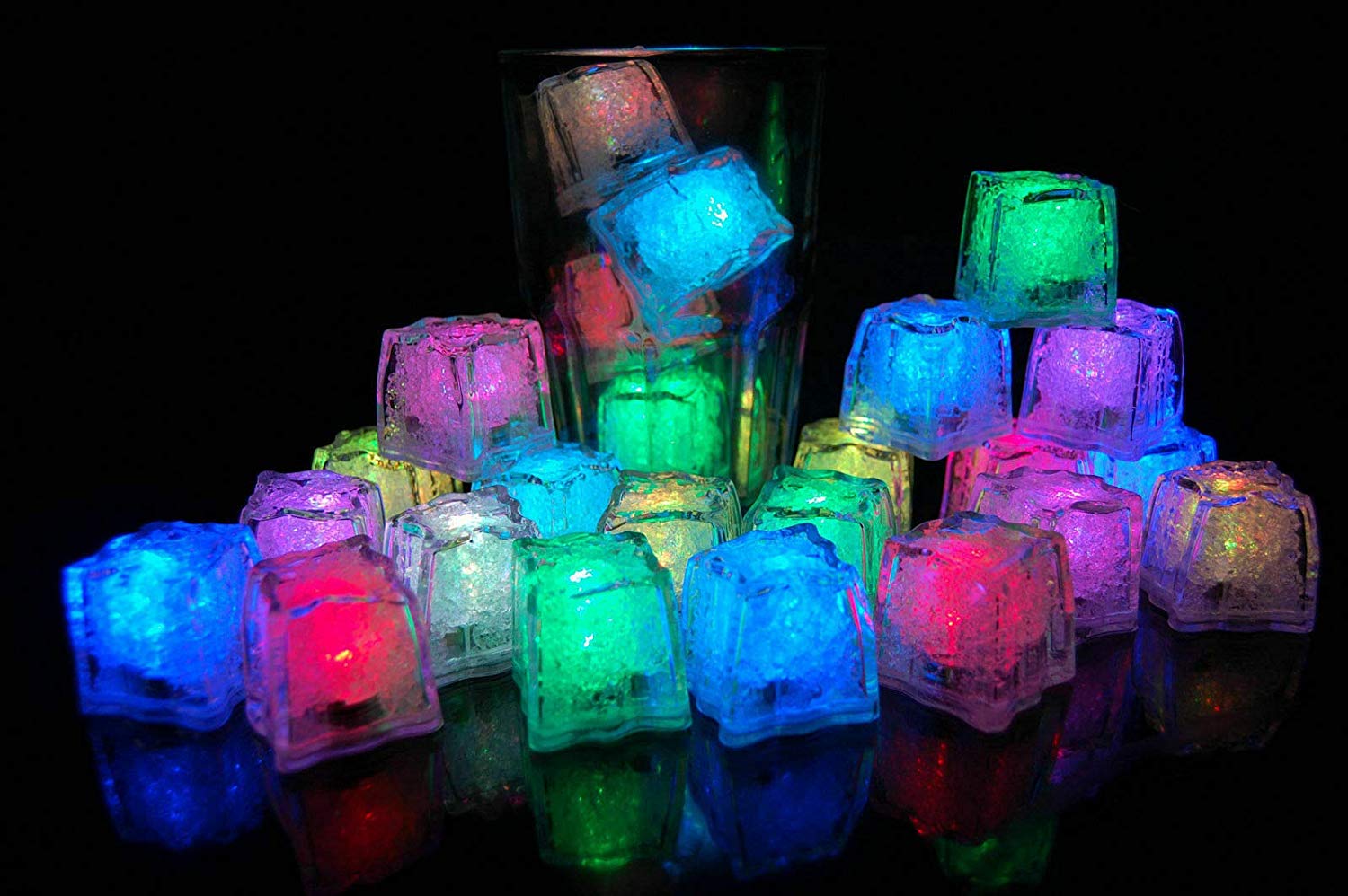 Multi Color LightUp LED Ice Cubes with Changing Lights Colorful Touch Sensing Nightlight LED Flash Ice Block