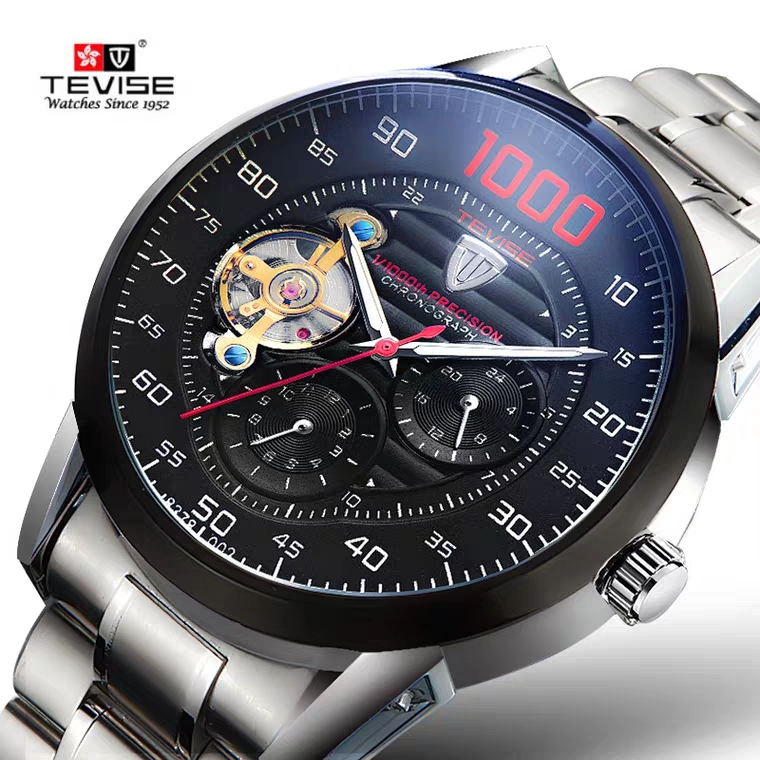 TEVISE Men Skeleton Automatic Watch Fashion Men Stainless steel Mechanical Business Wristwatch Relogio Masculino, Slivery;brown
TEVISE Men Skeleton Automatic Watch Fashion Men Stainless steel Mechanical Business Wristwatch Relogio Masculino, Slivery;brown
