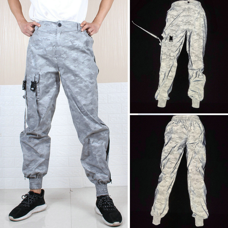 2020 New Men Reflective Hip Hop Light Shiny Pants Male Streetwear Joggers Sweatpants Autumn Loose Camouflage Harem Trousers, Gray
2020 New Men Reflective Hip Hop Light Shiny Pants Male Streetwear Joggers Sweatpants Autumn Loose Camouflage Harem Trousers, Gray