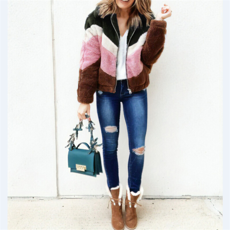 Winter Coat Women Geometric Zippered Pocket Jacket For Women Turn Down Collar Slim Thicken Fashion Wool Coat 2019 New
Winter Coat Women Geometric Zippered Pocket Jacket For Women Turn Down Collar Slim Thicken Fashion Wool Coat 2019 New
