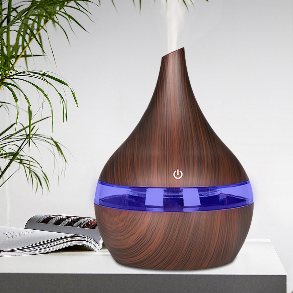 300ml USB Electric Aroma Air Diffuser Wood Ultrasonic Air Humidifier Cool Mist Maker For Home