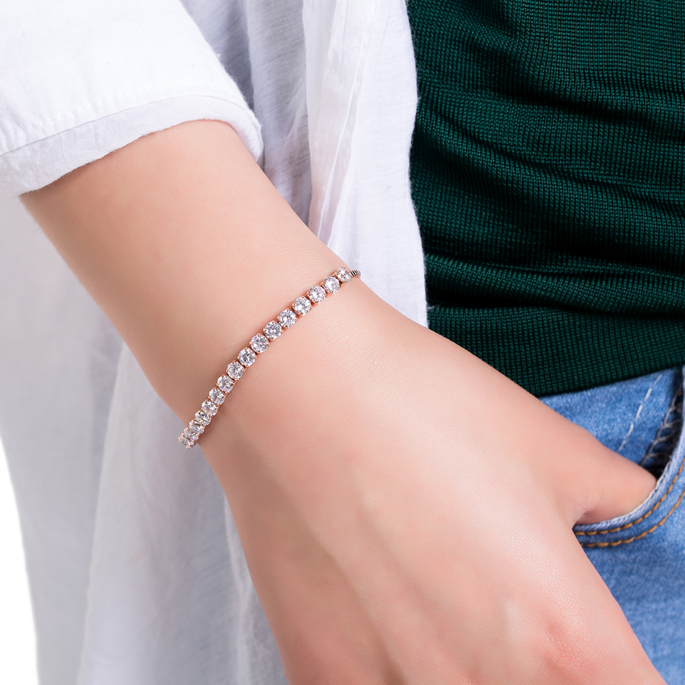Lady Girl Silver Infinity Endless Love Symbol Charm Bracelet Jewelry Gift with Shiny Crystal Bangle Bracelet for Friendship / Sister / Mothe