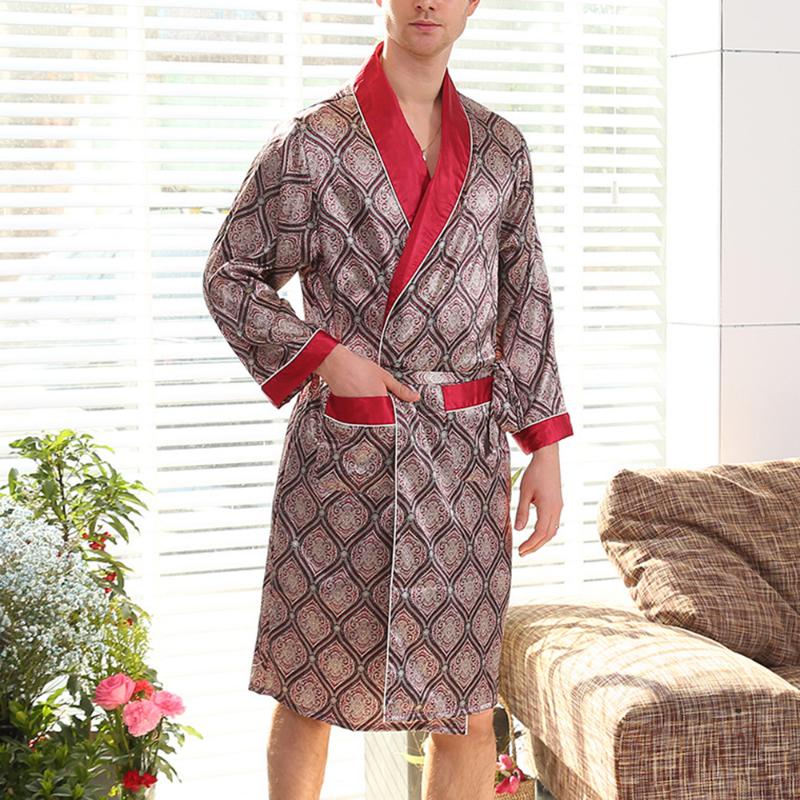 Men Satin Silk Summer Casual Loose Pajamas Kimono Bathrobe Robe Gown Loungewear Men's One-piece Silk Nightgown, Gold
Men Satin Silk Summer Casual Loose Pajamas Kimono Bathrobe Robe Gown Loungewear Men's One-piece Silk Nightgown, Gold