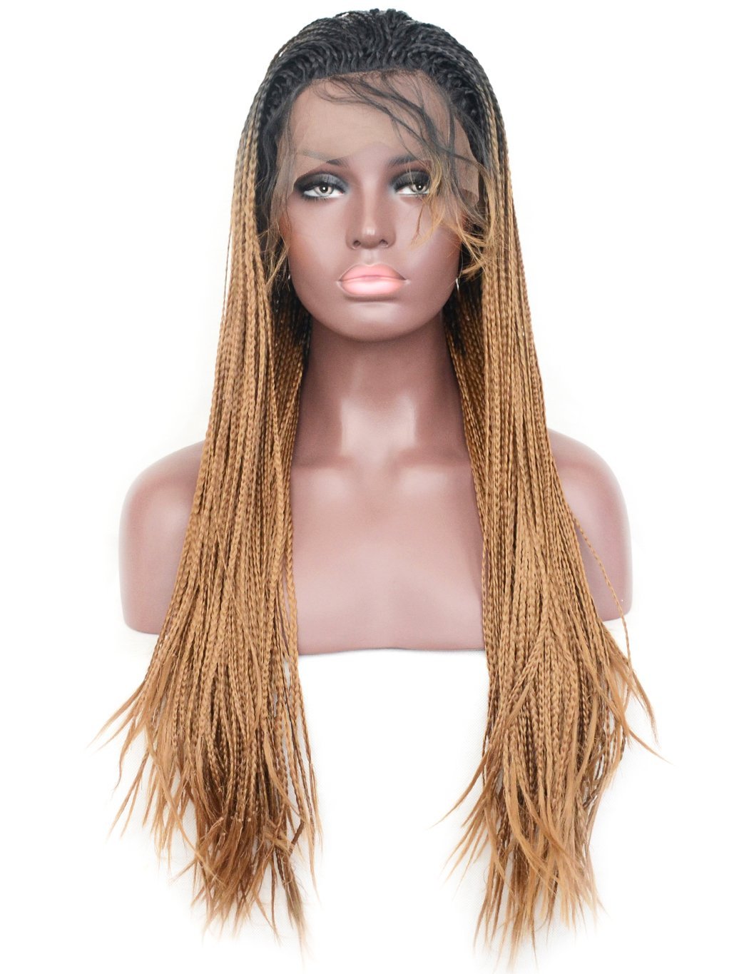 Light Brown Ombre Synthetic Wig Box Braided Cosplay Lace Front Wig Pre Plucked Hand Tied Heat Resistant Fiber Hair Wig Two Tone Black Root
Light Brown Ombre Synthetic Wig Box Braided Cosplay Lace Front Wig Pre Plucked Hand Tied Heat Resistant Fiber Hair Wig Two Tone Black Root