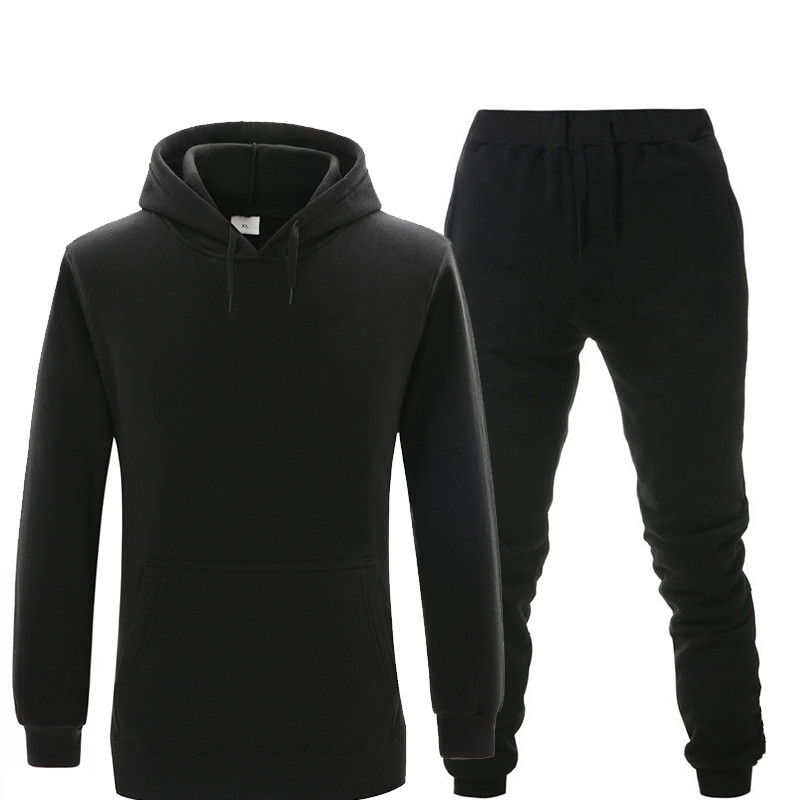 New hoodie suit sportswear men's fleece warm Sweatshirt solid color jogging men's sportswear sports suit homme two-piece jacket, Dark gray b2
New hoodie suit sportswear men's fleece warm Sweatshirt solid color jogging men's sportswear sports suit homme two-piece jacket, Dark gray b2