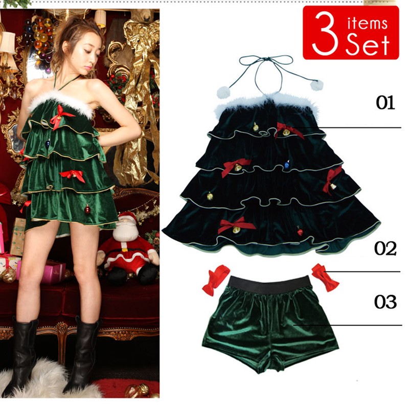 Women's Christmas Party Costume Kit Versatile Cape & Hat Set Featuring a Stylish Mini Dress Embellished with White Fur Trim and Holiday Accessori