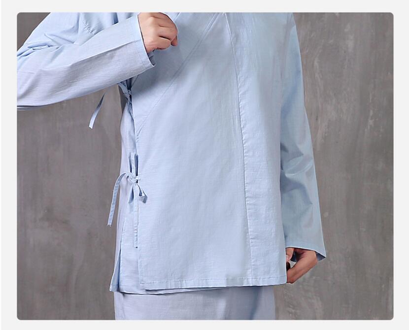 Jacket + Pants original cotton Blends Linen Unisex hanfu Pajamas suits Tang Ming dynasties chinese Ancient daily pajamas Comfortable clothes