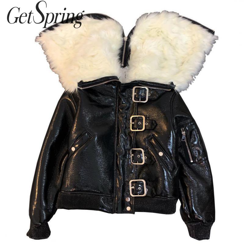 GetSpring Women Parka Winter Outwear Jacket Coat PU Hooded Coat Female High Waist Winter Jacket Thickened Loose Overcoat, Black
GetSpring Women Parka Winter Outwear Jacket Coat PU Hooded Coat Female High Waist Winter Jacket Thickened Loose Overcoat, Black