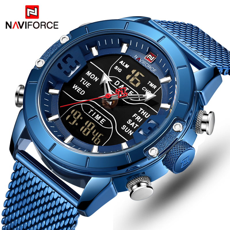 NAVIFORCE Mens Watches Top Luxury Brand Men Sports Watches Men's Quartz LED Digital Clock Male Full Steel Military Wrist Watch CJ191217, Silversteel
NAVIFORCE Mens Watches Top Luxury Brand Men Sports Watches Men's Quartz LED Digital Clock Male Full Steel Military Wrist Watch CJ191217, Silversteel